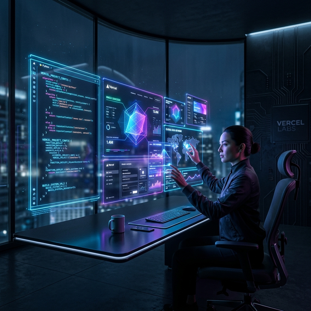Holographic desk design render